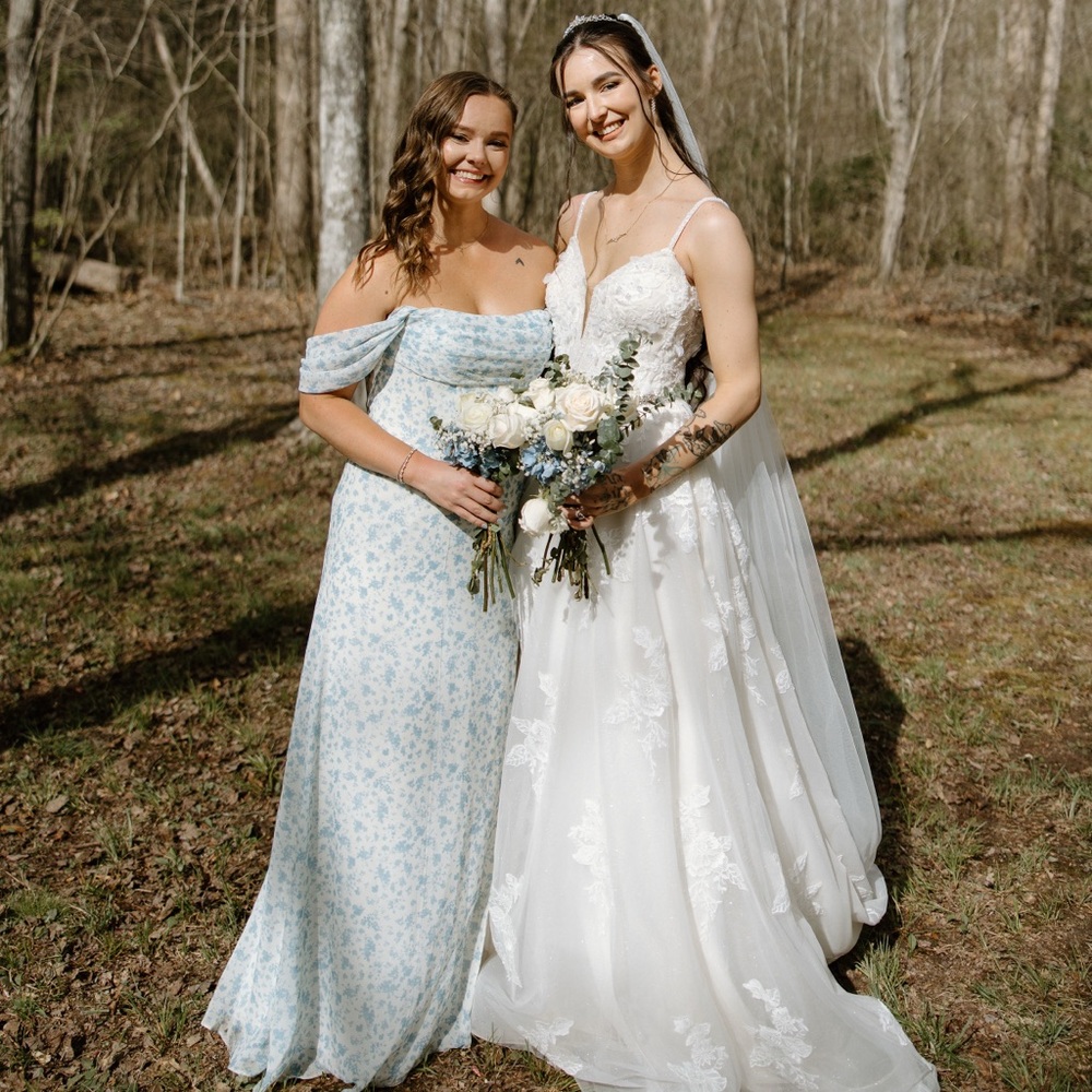 Floral Azazie Bridesmaid Dress!